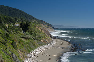 OR: South Coast Region, Curry County, North Coast, Humbug Mountain Area, Humbug Mountain State Park, Cliff-lined beaches along the Pacific Hwy, US 101 [Ask for #274.430.]