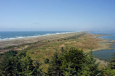 CA: North Coast Region, Humboldt County, Humboldt Bay Area, Humbolt Bay Area, Table Bluff, View from Table Bluff County Park northward across South Jetty. [Ask for #271.100.]