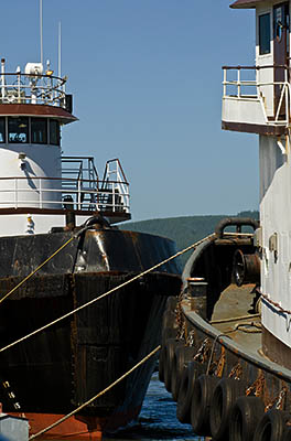 OR: South Coast Region, Coos County, Coos Bay Area, City of Coos Bay, Waterfront Boardwalk, Tugboats [Ask for #271.120.]