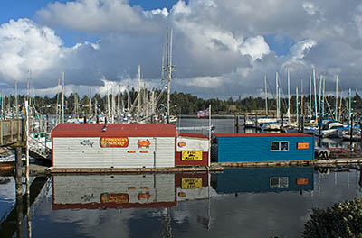 OR: Coos County, Coos Bay Area, Charleston Area, Charleston Harbor, Seafood restaurant on the floating docks [Ask for #276.197.]