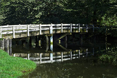 OR: Western Oregon, Coos County, Coos Bay Area, Cape Arago Parks, South Slough National Estuarine Reserve, Wood bridge over Winchester Creek, at the kayak launch ramp [Ask for #276.408.]