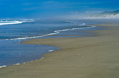 Fog rolling in. Fog frequently clings to the immediate coast, even when it's clear a few hundred yards inland.