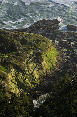 OR: South Coast Region, Lane County, Pacific Coast, Cape Perpetua Area, Cape Perpetua National Scenic Area, Cape Perpetua Overlook, View. [Ask for #278.131.]