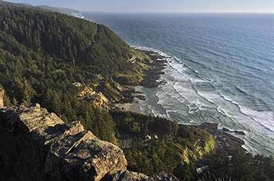 OR: South Coast Region, Lane County, Pacific Coast, Cape Perpetua Area, Cape Perpetua National Scenic Area, Cape Perpetua Overlook, View. [Ask for #278.134.]